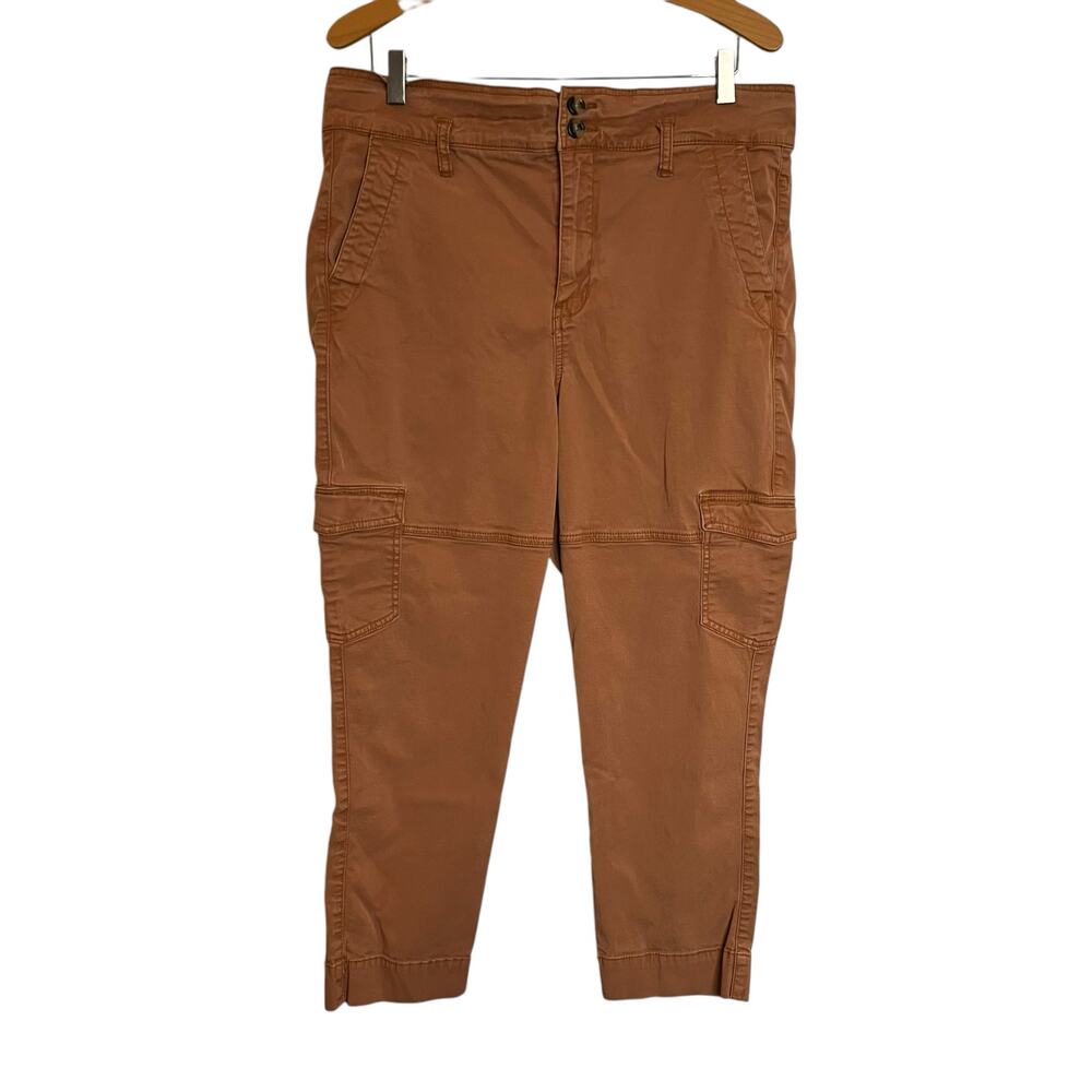 Cabi Paper Bag Cargo Pants Rust Burnt Orange Utility Trousers #6045 Size 10